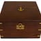 Gold Brass Sextant Compass with Decorative Box Set